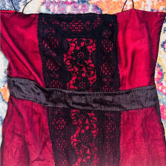 ZARA Women black and burgundy dress - Picture 6 of 8